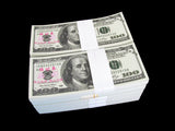 $100,000 Dollars Full Print Bills Stack Prop Money Training Banknotes